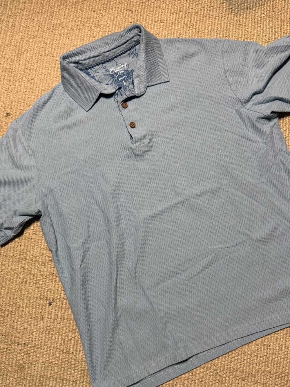 Tommy Bahama Men's Light Blue Textured Polo